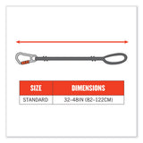 Squids 3105 Tool Lanyard W/aluminum Carabiner+cinch-loop, 15lb Max Work Cap, 32" To 48", Bk,100/pk,ships In 1-3 Business Days