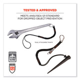 Squids 3105 Tool Lanyard W/aluminum Carabiner+cinch-loop, 15lb Max Work Cap, 32" To 48", Bk,100/pk,ships In 1-3 Business Days