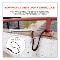 Squids 3105 Tool Lanyard W/aluminum Carabiner+cinch-loop, 15lb Max Work Cap, 32" To 48", Bk,100/pk,ships In 1-3 Business Days