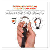 Squids 3100 Lanyard W/aluminum Carabiner + Cinch-loop, 10 Lb Max Work Capacity, 42" To 54", Black, Ships In 1-3 Business Days
