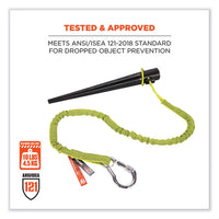 Squids 3100 Lanyard W/aluminum Carabiner + Cinch-loop, 10 Lb Max Work Capacity, 42" To 54", Lime, Ships In 1-3 Business Days