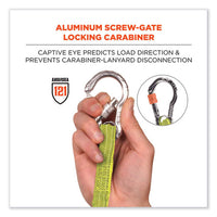 Squids 3100 Lanyard W/aluminum Carabiner + Cinch-loop, 10 Lb Max Work Capacity, 42" To 54", Lime, Ships In 1-3 Business Days