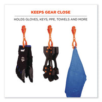 Squids 3400 Dual Clip Glove Clip Holder, 1 X 1 X 6.5, Acetal Copolymer, Orange, Ships In 1-3 Business Days