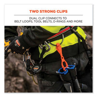 Squids 3400 Dual Clip Glove Clip Holder, 1 X 1 X 6.5, Acetal Copolymer, Orange, Ships In 1-3 Business Days