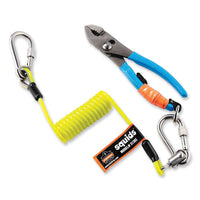 Squids 3130s Coiled Cable Lanyard With Carabiners, 2 Lb Max Working Capacity, 6.5" To 48", Lime, Ships In 1-3 Business Days