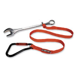 Squids 3148 Tool Lanyard W/xl Carabiner+threaded Loop, 80 Lb Max Work Capacity, 76", Orange/black, Ships In 1-3 Business Days