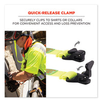 Squids 3155 Elastic Lanyard With Clamp, 2 Lb Max Working Capacity, 18" To 48" Long, Lime, Ships In 1-3 Business Days