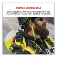 Squids 3157 Coiled Lanyard With Buckle, 2 Lb Max Working Capacity, 12" To 48" Long, Lime, Ships In 1-3 Business Days