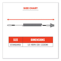 Squids 3158 Coiled Lanyard With Clamp, 2 Lb Max Working Capacity, 12" To 48" Long, Black, Ships In 1-3 Business Days