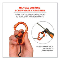 Squids 3156 Coiled Tool Lanyard With Carabiner, 2 Lb Max Work Capacity, 12" To 48", Black/orange, Ships In 1-3 Business Days