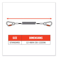 Squids 3166 Coiled Tool Lanyard With Two Carabiners, 2 Lb Max Working Capacity, 12" Long, Black, Ships In 1-3 Business Days