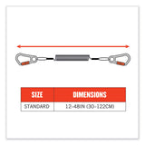 Squids 3166 Coiled Tool Lanyard With Two Carabiners, 2 Lb Max Working Capacity, 12" Long, Black, Ships In 1-3 Business Days