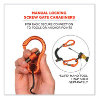 Squids 3166 Coiled Tool Lanyard With Two Carabiners, 2 Lb Max Working Capacity, 12" Long, Black, Ships In 1-3 Business Days