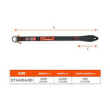 Squids 3176 Anchor Choke Strap For Tool Tethering, 40 Lb Max Safe Working Capacity, 24" Long, Black, Ships In 1-3 Bus Days