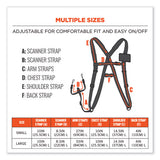 Squids 3138 Padded Barcode Scanner Lanyard Harness, 27" Arm Straps,18.5" Lanyard,black/orange/gray,ships In 1-3 Business Days