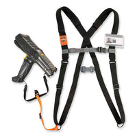 Squids 3138 Padded Barcode Scanner Lanyard Harness, 27" Arm Straps,18.5" Lanyard,black/orange/gray,ships In 1-3 Business Days