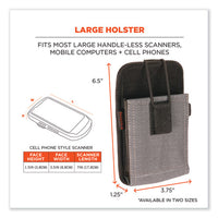 Squids 5542 Phone Style Scanner Holster W/belt Loop, Large, 1 Comp, 3.75x1.25x 6.5, Polyester,gray,ships In 1-3 Business Days