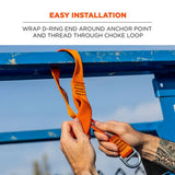 Squids 3177 Anchor Choke Strap For Tool Tethering, 60 Lb Max Safe Working Capacity, 28" Long, Orange, Ships In 1-3 Bus Days