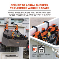 Squids 3178 Locking Aerial Bucket Hook, Tethering Pt, 9.06 X 7.09 X 2.17, Black/orange, Max 40 Lb, 2/pk,ships In 1-3 Bus Days