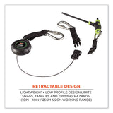 Squids 3000 Retractable Tool Lanyard With Carabiner Anchor, 1 Lb Working Capacity, 48", Black, Ships In 1-3 Business Days