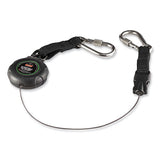 Squids 3000 Retractable Tool Lanyard With Carabiner Anchor, 1 Lb Working Capacity, 48", Black, Ships In 1-3 Business Days