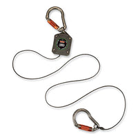 Squids 3003 Retractable Lanyard With Two Carabiners, 2 Lb Max Working Capacity, 8" To 48", Gray, Ships In 1-3 Business Days