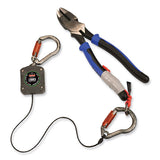 Squids 3003 Retractable Lanyard With Two Carabiners, 2 Lb Max Working Capacity, 8" To 48", Gray, Ships In 1-3 Business Days