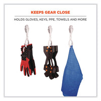 Squids 3400 Dual Clip Glove Clip Holder, 1 X 1 X 6.5, Acetal Copolymer, Granite, 100/pack, Ships In 1-3 Business Days