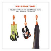 Squids 3420 Dual Clip Swivel Glove Clip Holder, 1 X 0.6 X 5.5, Acetal Copolymer, Orange , Ships In 1-3 Business Days