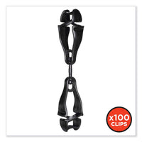 Squids 3420 Dual Clip Swivel Glove Clip Holder, 1 X 0.6 X 5.5, Acetal Copolymer, Black, 100/pack, Ships In 1-3 Business Days