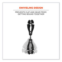 Squids 3420 Dual Clip Swivel Glove Clip Holder, 1 X 0.6 X 5.5, Acetal Copolymer, Black, 100/pack, Ships In 1-3 Business Days