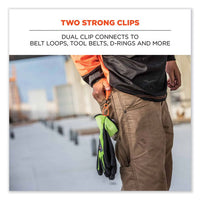 Squids 3420 Dual Clip Swivel Glove Clip Holder, 1 X 0.6 X 5.5, Acetal Copolymer, Black, 100/pack, Ships In 1-3 Business Days