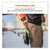 Squids 3420 Dual Clip Swivel Glove Clip Holder, 1 X 0.6 X 5.5, Acetal Copolymer, Lime, 100/pack, Ships In 1-3 Business Days