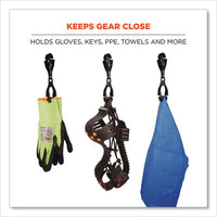 Squids 3400 Glove Clip Holder With Dual Clips, 1 X 1 X 6.5, Acetal Copolymer, Black, 100/pack, Ships In 1-3 Business Days