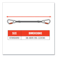 Squids 3121 Burn+cr Aramid Tool Lanyard W/steel Carabiners, 10lb Max Work Cap, 38" To 48", Yellow, Ships In 1-3 Business Days