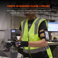 Squids 3387 Dual Band Arm Id/badge Holder W/zipper, Vertical, Black 3.75 X 5.75 For 2.75 X 4.75 Insert, Ships In 1-3 Bus Days