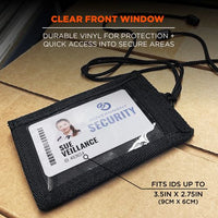 Squids 3389 Wallet Id/badge Holder,horizontal/vertical, Black 3.75 X 5 For  2.75 X 3.5 Insert, 18" Cord,ships In 1-3 Bus Days