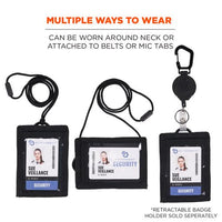 Squids 3389 Wallet Id/badge Holder,horizontal/vertical, Black 3.75 X 5 For  2.75 X 3.5 Insert, 18" Cord,ships In 1-3 Bus Days