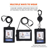 Squids 3389 Wallet Id/badge Holder,horizontal/vertical, Black 3.75 X 5 For  2.75 X 3.5 Insert, 18" Cord,ships In 1-3 Bus Days