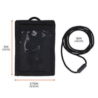 Squids 3389 Wallet Id/badge Holder,horizontal/vertical, Black 3.75 X 5 For  2.75 X 3.5 Insert, 18" Cord,ships In 1-3 Bus Days