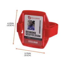 Squids 3386 Arm Band Id/badge Holder, Vertical, Red 3.75 X 4.25 Holder, 2.5 X 4 Insert, 10/pack, Ships In 1-3 Business Days