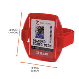 Squids 3386 Arm Band Id/badge Holder, Vertical, Red 3.75 X 4.25 Holder, 2.5 X 4 Insert, 10/pack, Ships In 1-3 Business Days