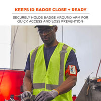 Squids 3386 Arm Band Id/badge Holder, Vertical, Red 3.75 X 4.25 Holder, 2.5 X 4 Insert, 10/pack, Ships In 1-3 Business Days
