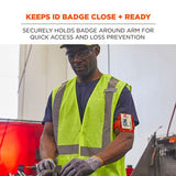 Squids 3386 Arm Band Id/badge Holder, Vertical, Red 3.75 X 4.25 Holder, 2.5 X 4 Insert, 10/pack, Ships In 1-3 Business Days