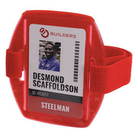 Squids 3386 Arm Band Id/badge Holder, Vertical, Red 3.75 X 4.25 Holder, 2.5 X 4 Insert, 10/pack, Ships In 1-3 Business Days