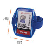 Squids 3386 Arm Band Id/badge Holder, Vertical, Blue 3.75 X 4.25 Holder, 2.5 X 4 Insert, 10/pack, Ships In 1-3 Business Days