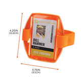 Squids 3386 Arm Band Id/badge Holder, Vertical, Orange 3.75 X 4.25 Holder, 2.5 X 4 Insert, 10/pk, Ships In 1-3 Business Days