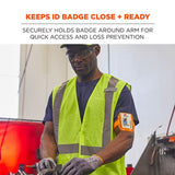 Squids 3386 Arm Band Id/badge Holder, Vertical, Orange 3.75 X 4.25 Holder, 2.5 X 4 Insert, 10/pk, Ships In 1-3 Business Days