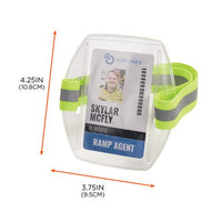 Squids 3386 Arm Band Id/badge Holder, Vertical, Hi-vis Lime 3.75 X 4.25 For 2.5 X 4 Insert, 10/pack, Ships In 1-3 Bus Days