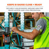 Squids 3386 Arm Band Id/badge Holder, Vertical, Hi-vis Lime 3.75 X 4.25 For 2.5 X 4 Insert, 10/pack, Ships In 1-3 Bus Days